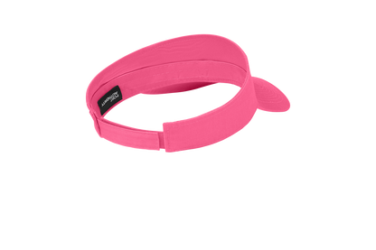 Custom Port Authority fashion visor in Neon Pink, back view