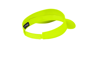 Custom Port Authority fashion visor in Neon Yellow, back view