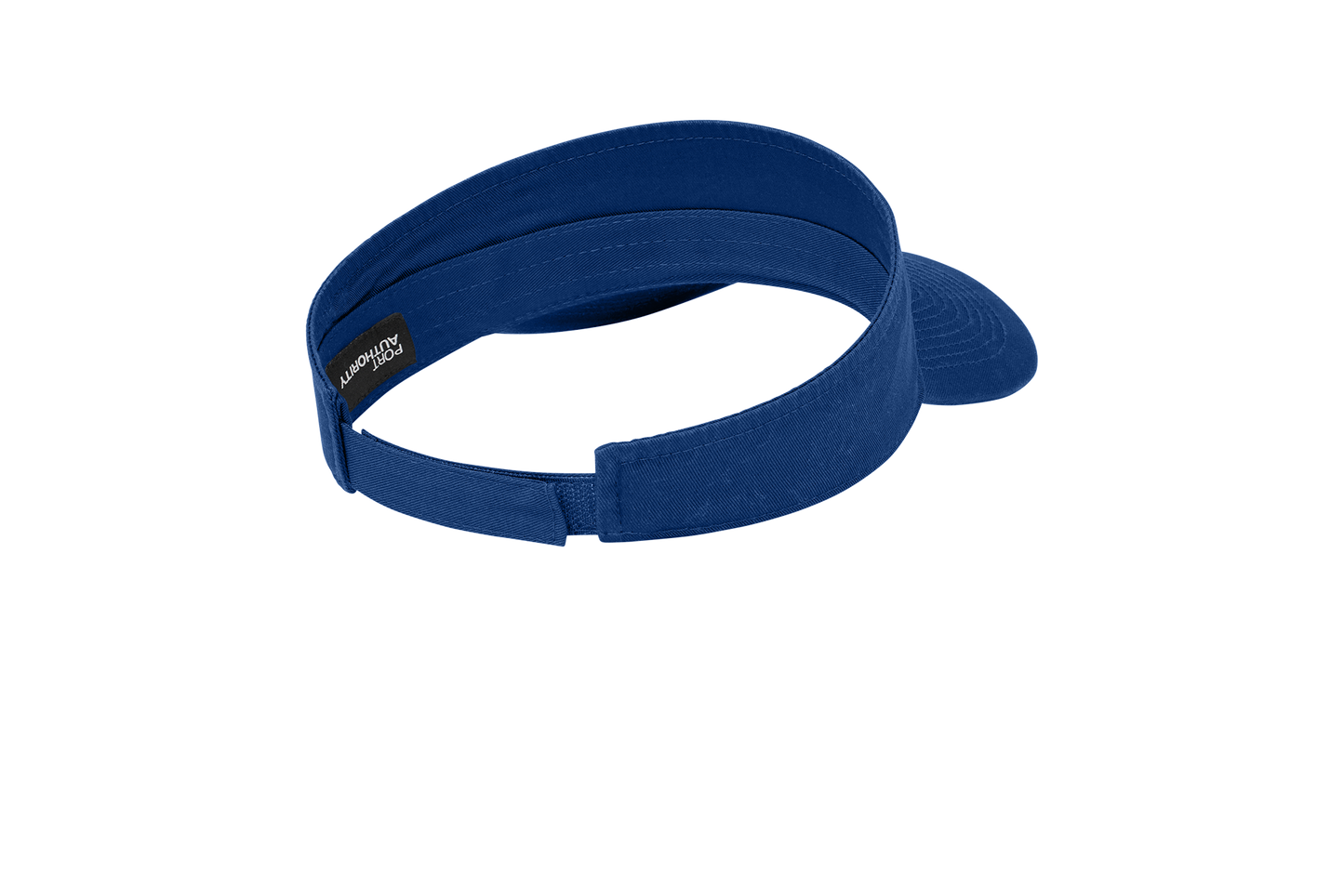 Custom Port Authority fashion visor in Royal, back view