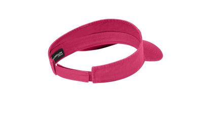 Custom Port Authority fashion visor in Sangria, back view