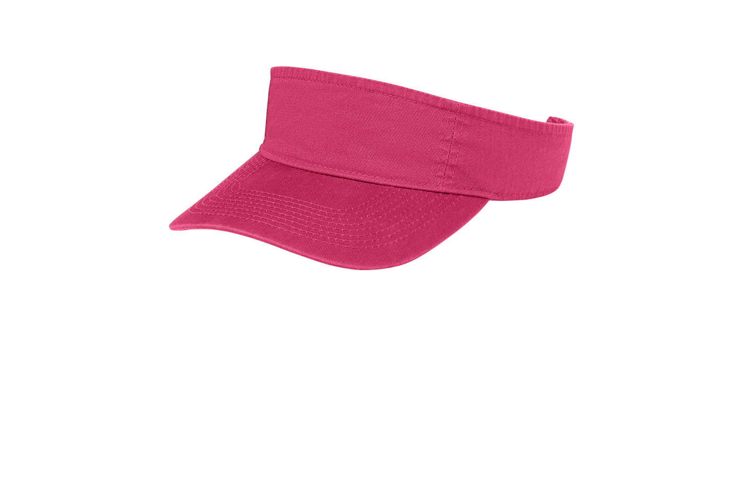 Custom Port Authority fashion visor in Sangria, left-side view