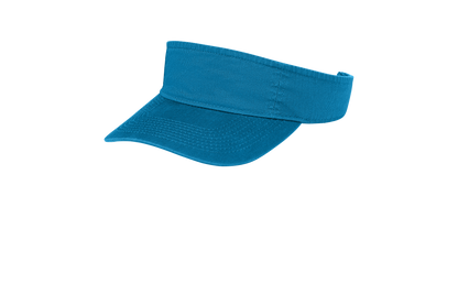 Custom Port Authority fashion visor in Sapphire, left-side view