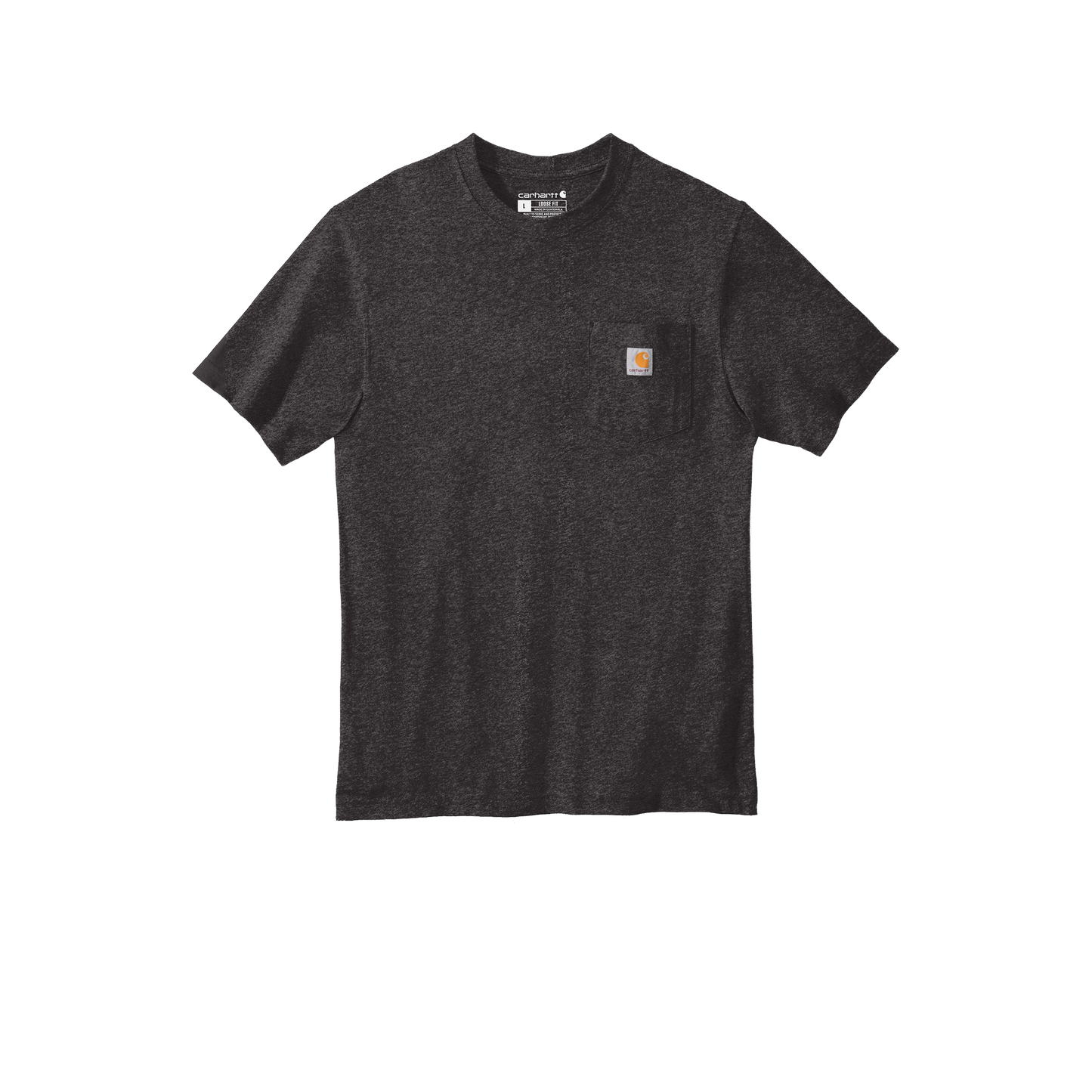 Custom Carhartt short-sleeve pocket T-shirt in Carbon Heather, front view