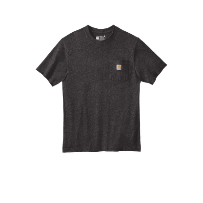 Custom Carhartt short-sleeve pocket T-shirt in Carbon Heather, front view