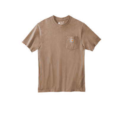 Custom Carhartt short-sleeve pocket T-shirt in Desert, front view