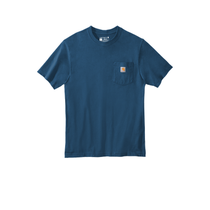 Custom Carhartt short-sleeve pocket T-shirt in Lakeshore, front view