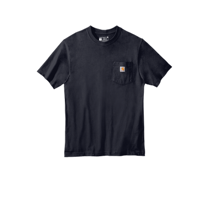 Custom Carhartt short-sleeve pocket T-shirt in Navy, front view