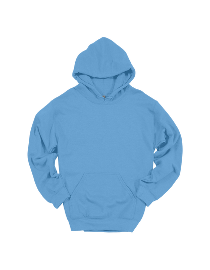Custom youth Gildan hoodie in Carolina Blue