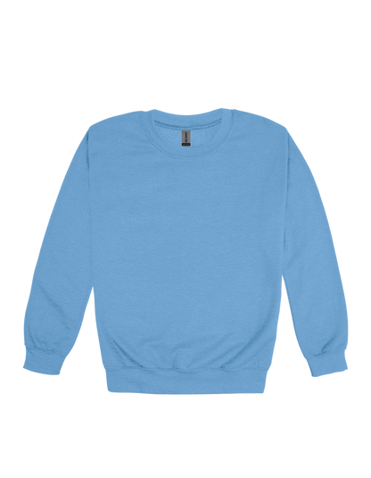 Custom adult Gildan crewneck sweatshirt in Carolina Blue