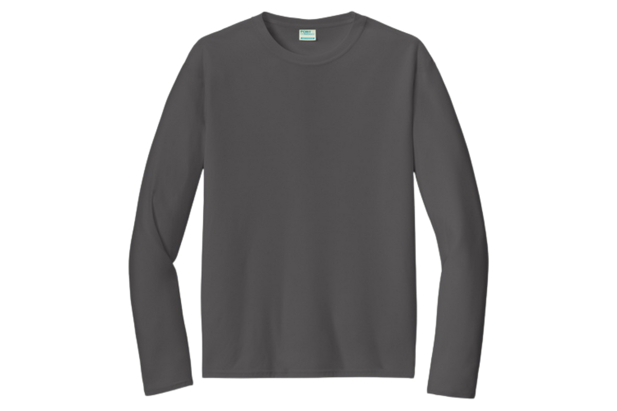 Port & Company performance long-sleeve shirt in Charcoal