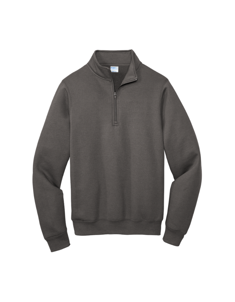 Custom Port & Company core fleece quarter-zip in Charcoal