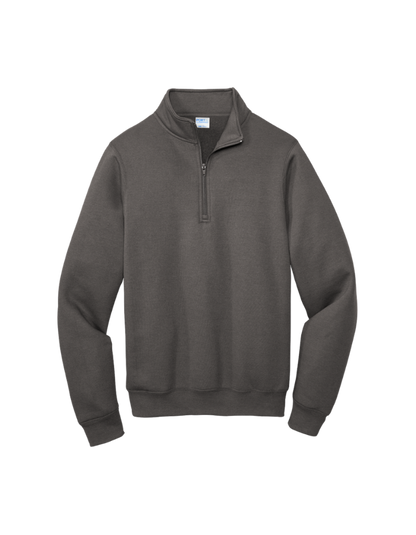 Custom Port & Company core fleece quarter-zip in Charcoal
