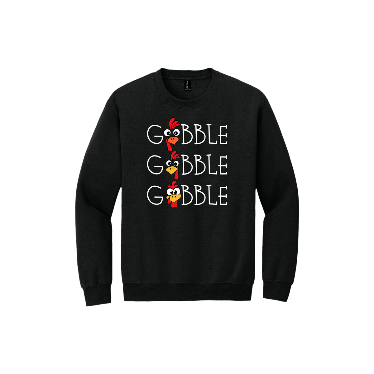 Adult 18000 Black Gobble Gobble artwork - front view.