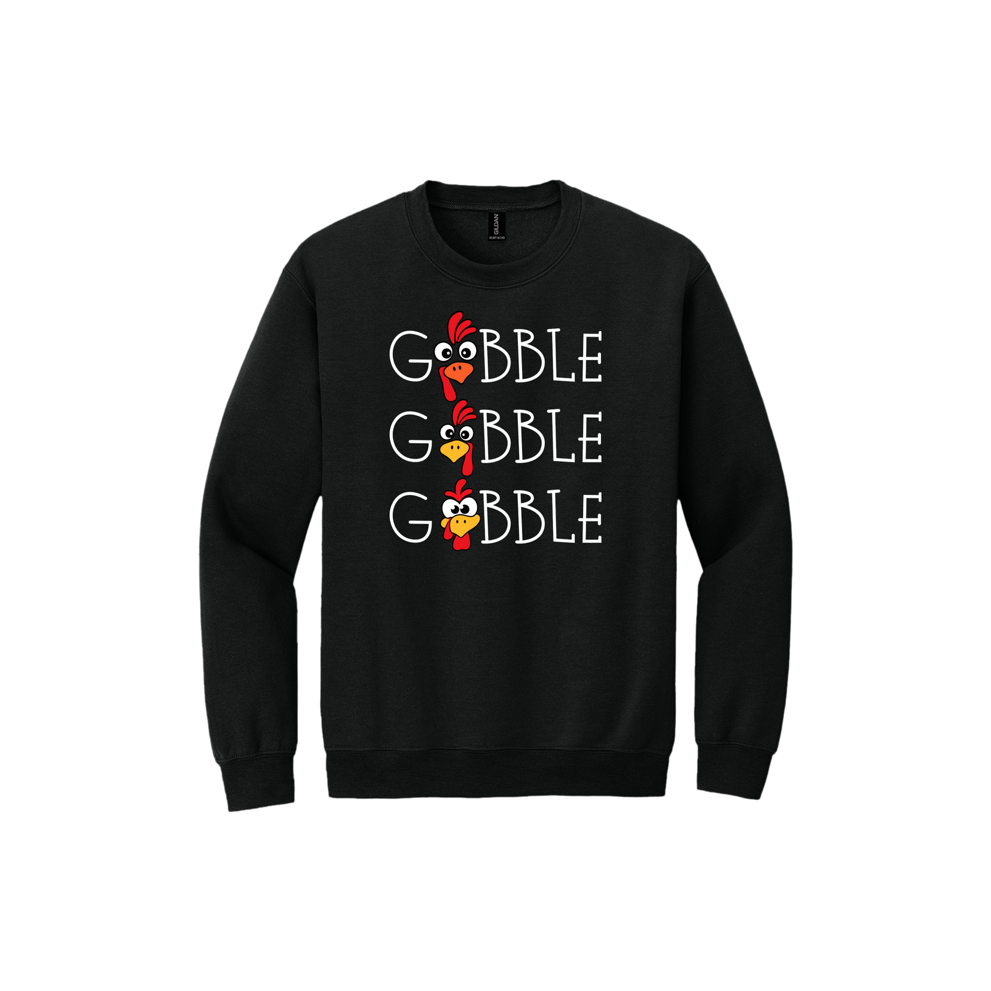Adult 18000 Black Gobble Gobble artwork - front view.