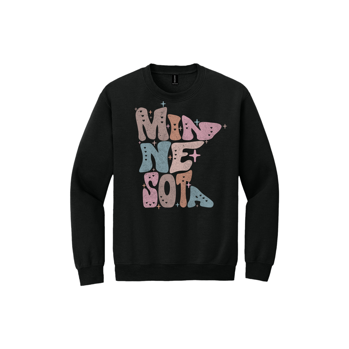 Adult 18000 Black Minnesota Outline artwork - front view.