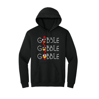 Adult 18500 Black Gobble Gobble artwork - front view.