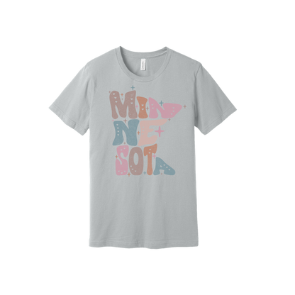Adult BC3001 SolidAthleticGrey Minnesota Outline artwork - front view.