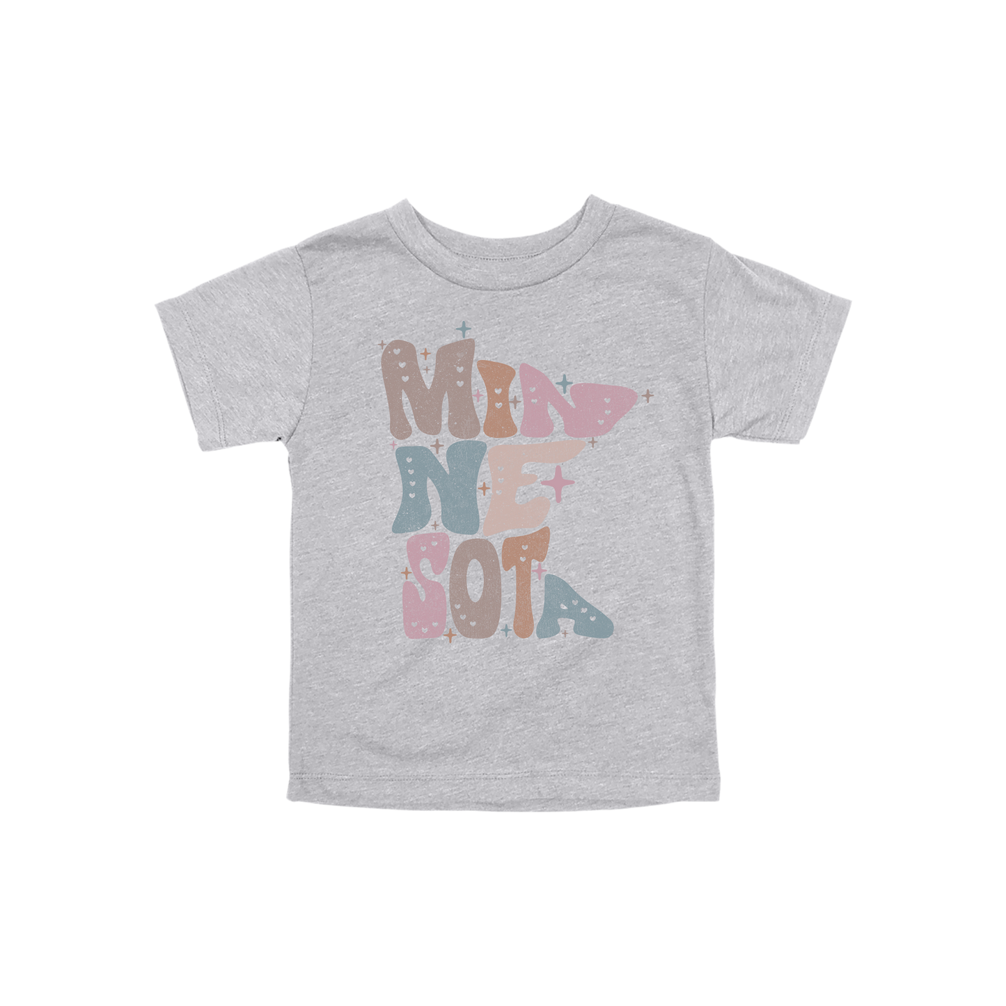 Toddler BC3001T SolidAthleticGrey Minnesota Outline artwork - front view.