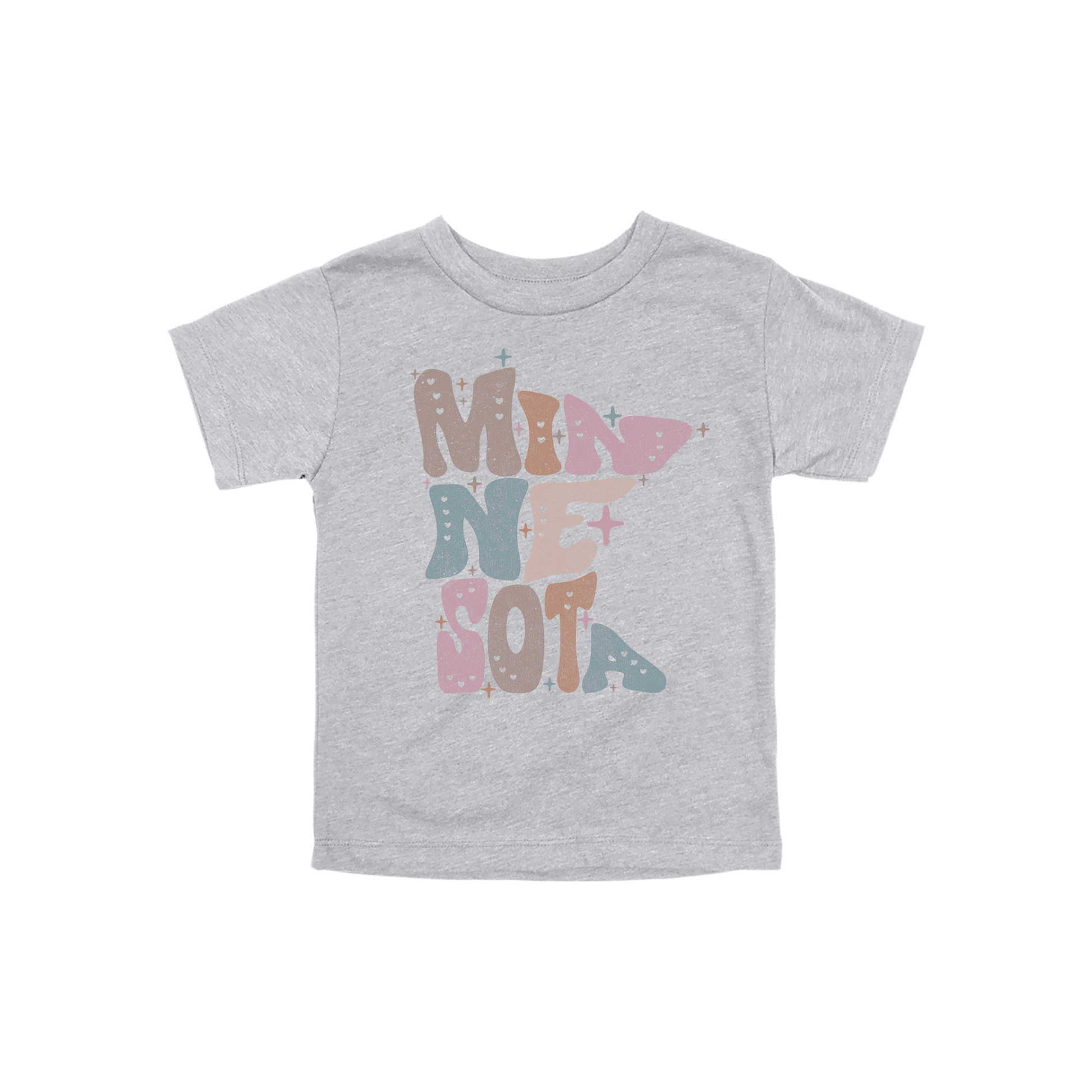 Toddler BC3001T SolidAthleticGrey Minnesota Outline artwork - front view.