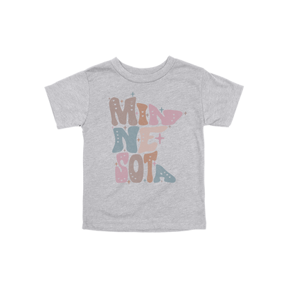 Toddler BC3001T SolidAthleticGrey Minnesota Outline artwork - front view.