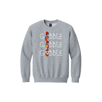 Youth 18000B SportGrey Gobble Gobble artwork - front view.