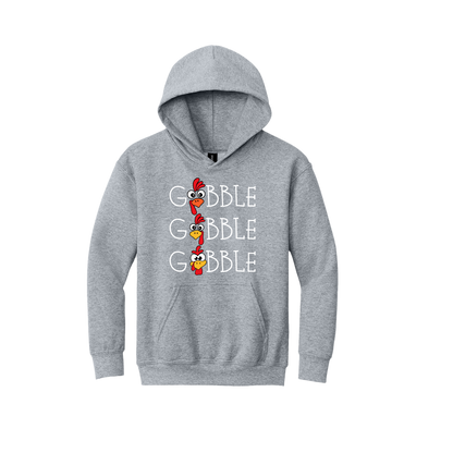 Youth 18500B SportGrey Gobble Gobble artwork - front view.