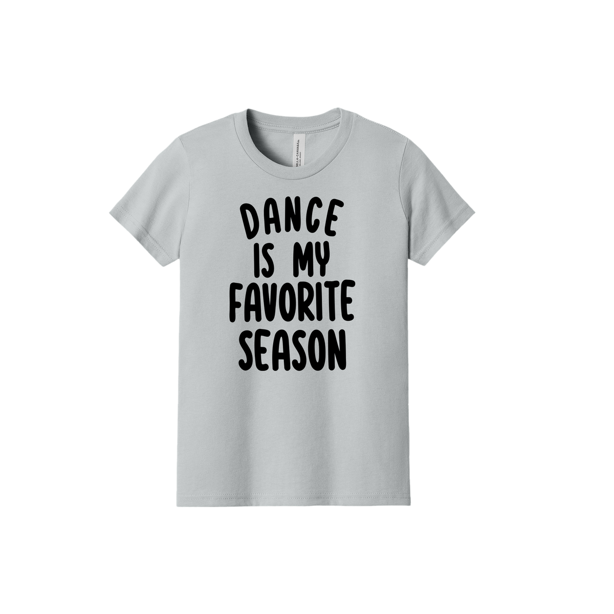 Youth BC3001Y SolidAthleticGrey Dance Is My Favorite Season artwork - front view.