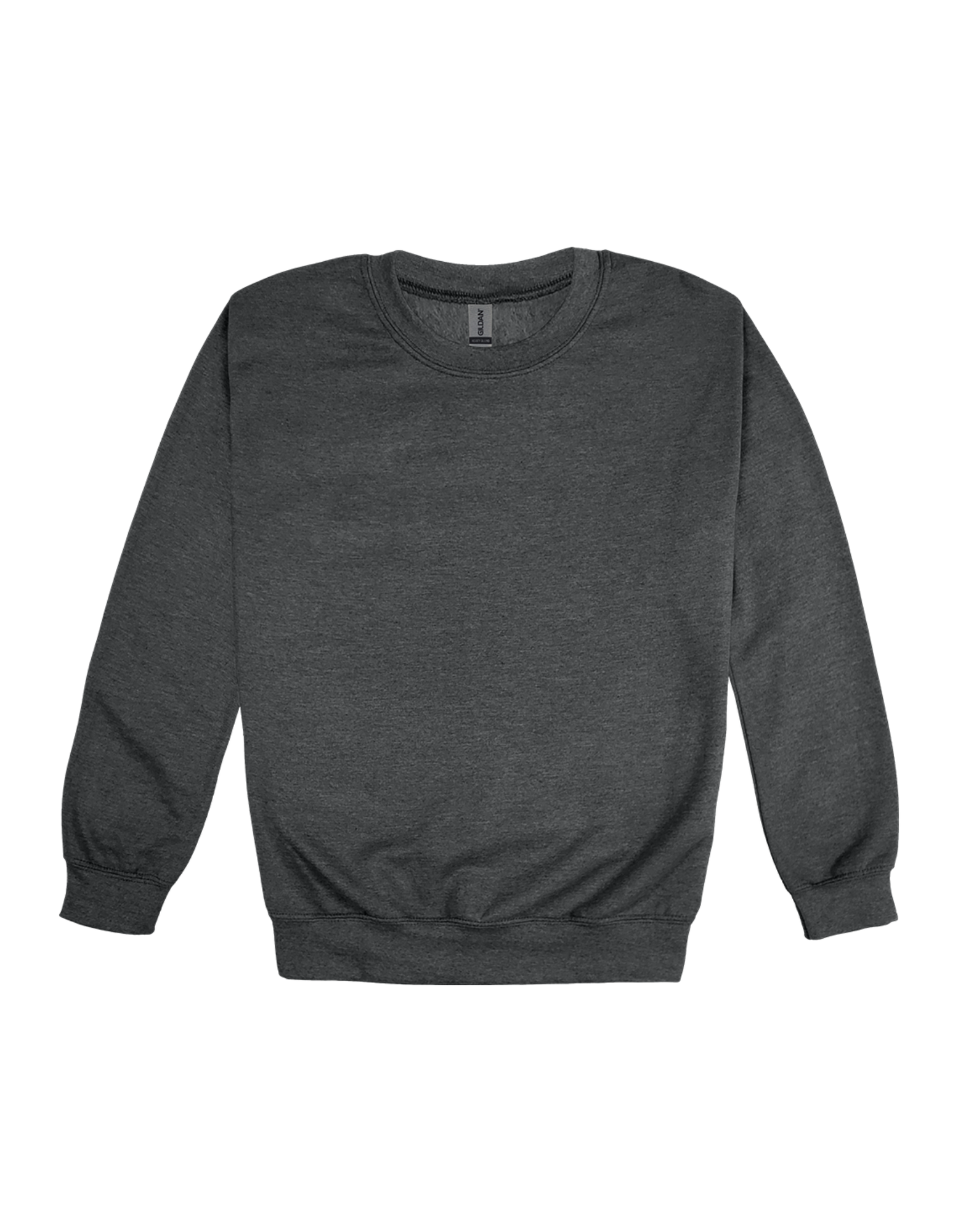 Custom youth Gildan crewneck sweatshirt in Dark Heather