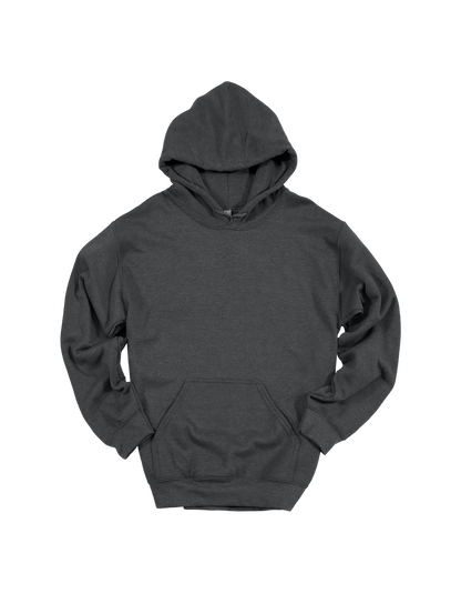 Custom adult Gildan hoodie in Dark Heather