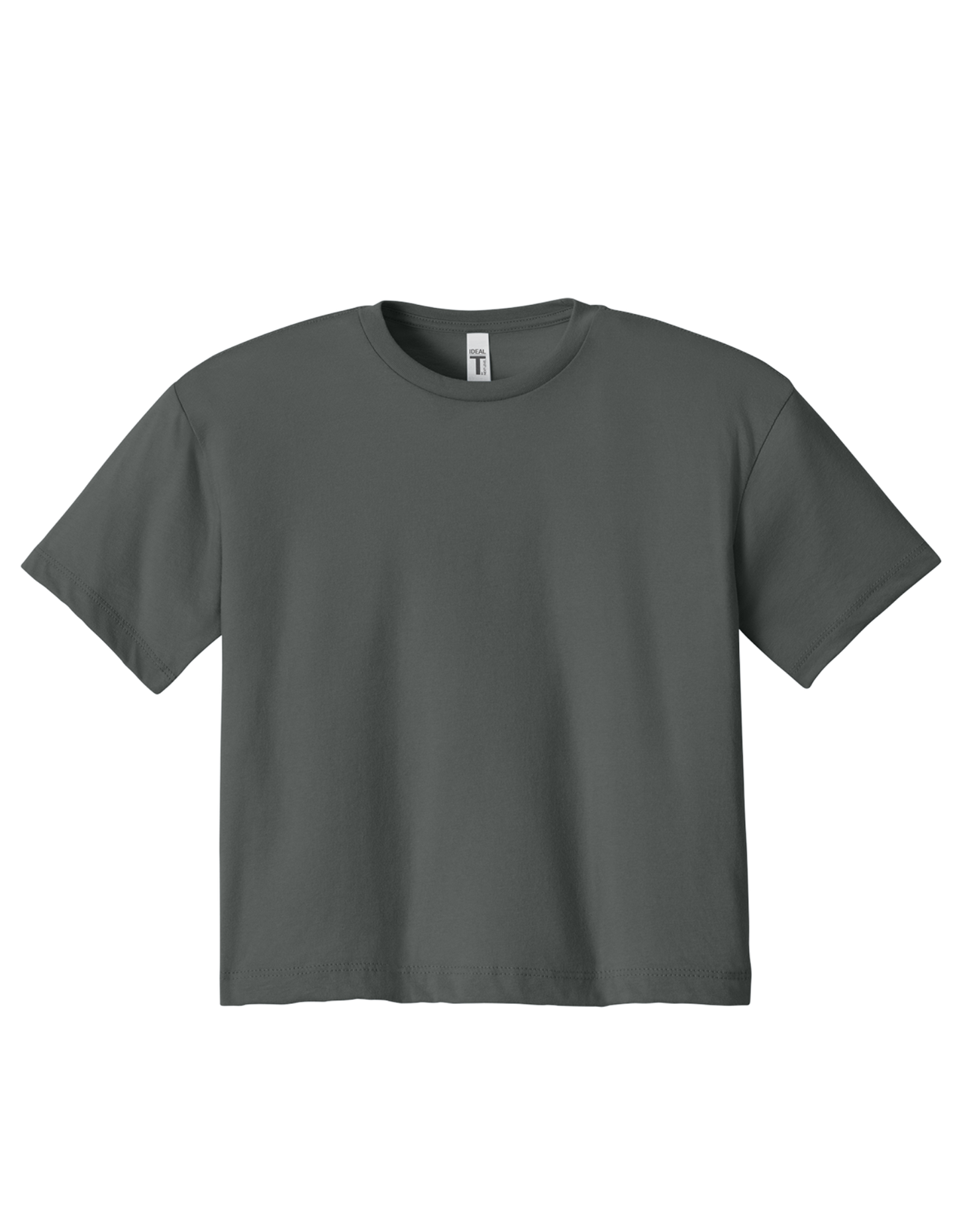 Custom women's Next Level crop T-shirt in Dark Grey, front view