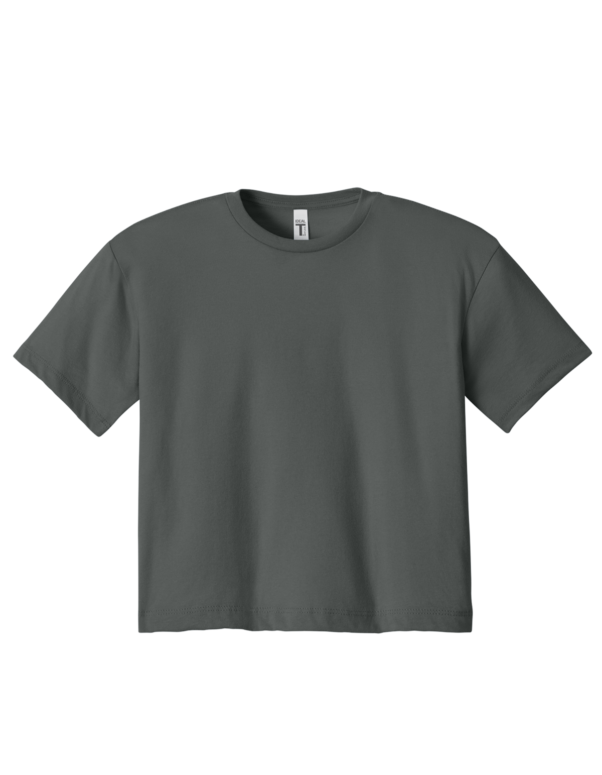 Custom women's Next Level crop T-shirt in Dark Grey, front view