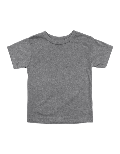 Custom toddler Bella + Canvas heathered T-shirt in Heather Deep