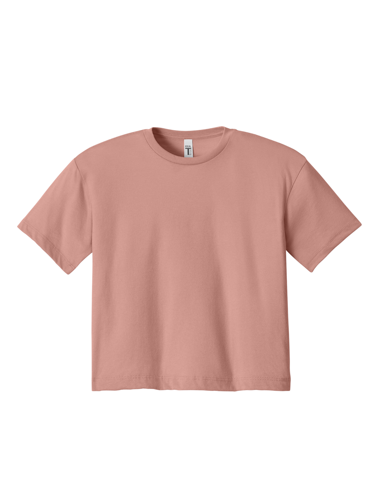 Custom women's Next Level crop T-shirt in Desert Pink, front view