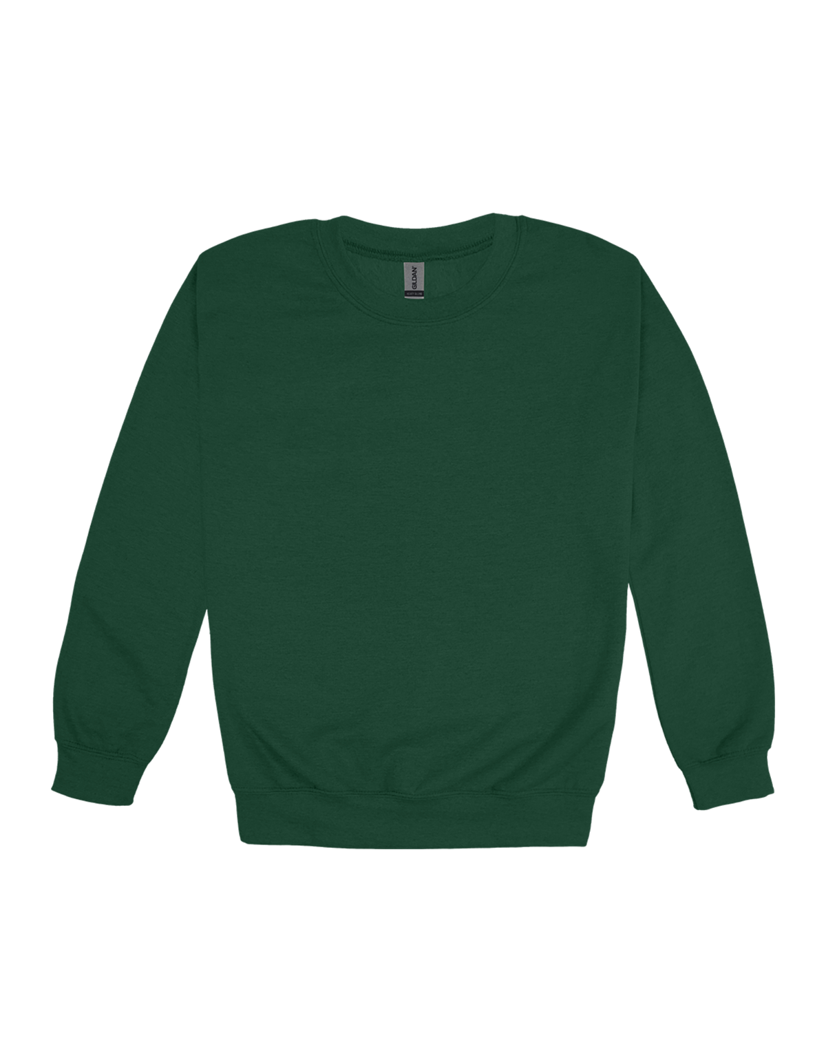 Custom adult Gildan crewneck sweatshirt in Forest Green