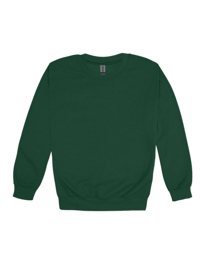 Custom adult Gildan crewneck sweatshirt in Forest Green