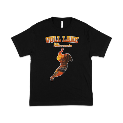 Gull Lake design on Black T-shirt