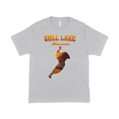 Gull Lake design on Heather Grey T-shirt