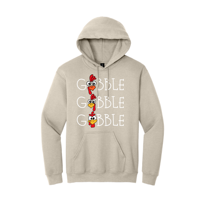 Gobble Gobble Thanksgiving Apparel — Sand Adult Gildan 18500 front