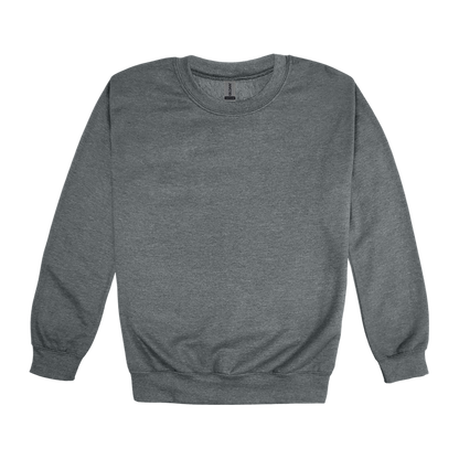 Custom adult Gildan crewneck sweatshirt in Graphite Heather