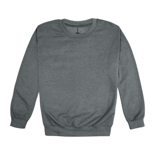 Custom adult Gildan crewneck sweatshirt in Graphite Heather