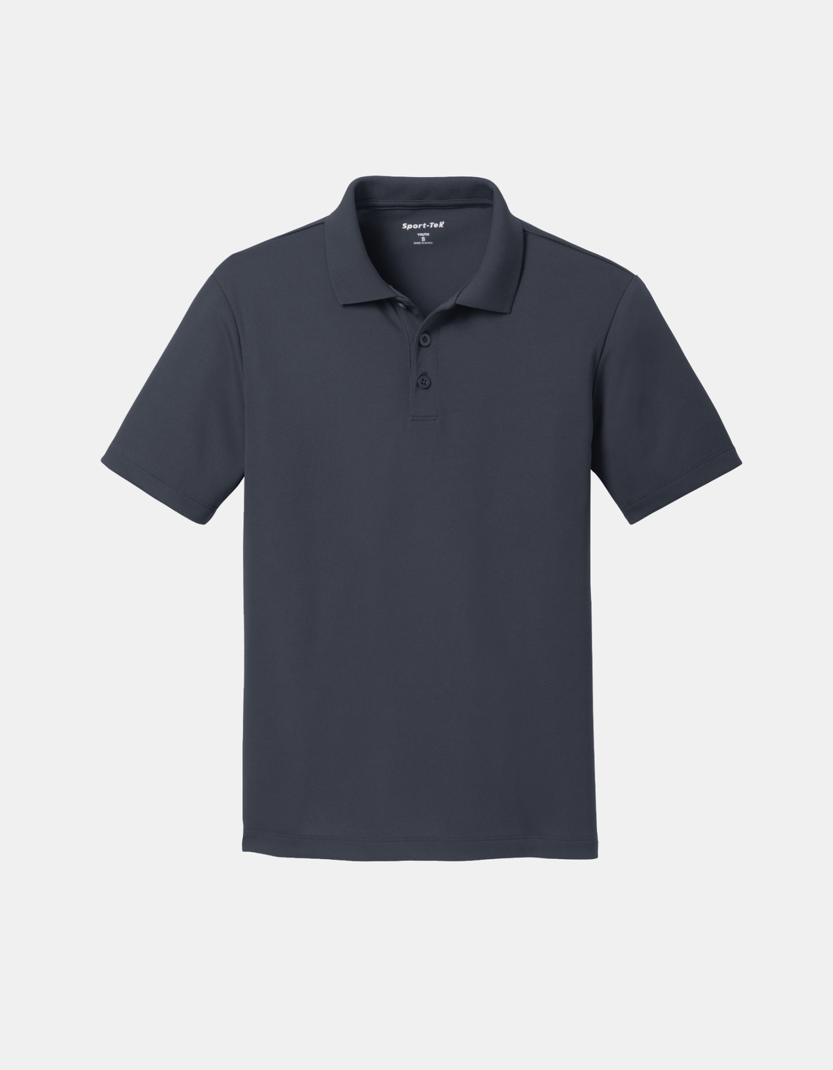 Custom Sport-Tek youth polo in Graphite Gray