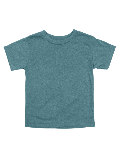 Custom toddler Bella + Canvas heathered T-shirt in Heather Deep Teal