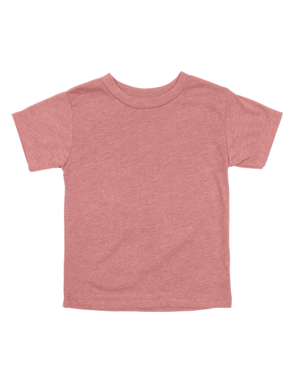 Custom toddler Bella + Canvas heathered T-shirt in Heather Mauve
