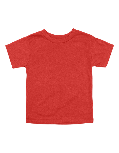 Custom toddler Bella + Canvas heathered T-shirt in Heather Red
