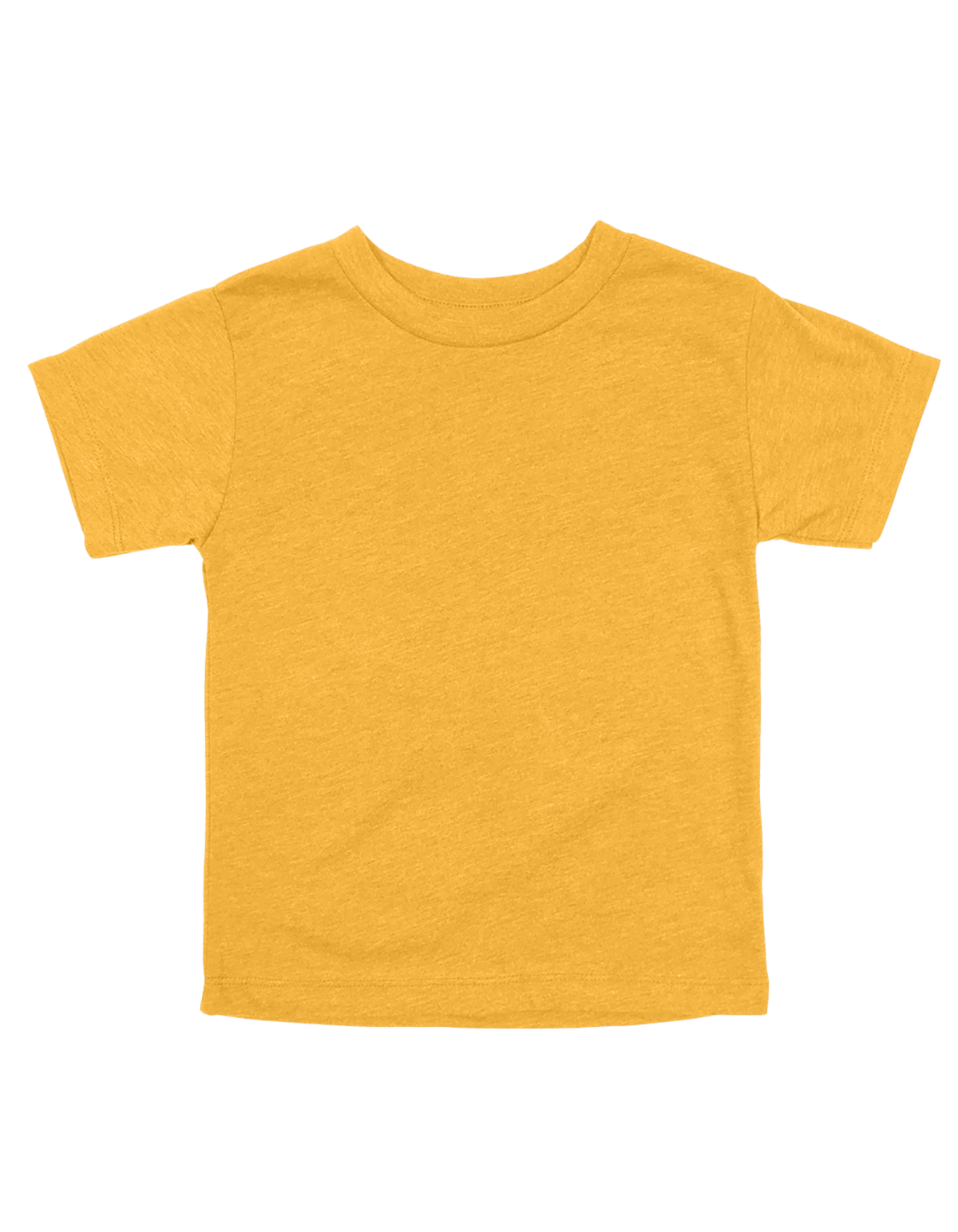 Custom toddler Bella + Canvas heathered T-shirt in Heather Yellow Gold
