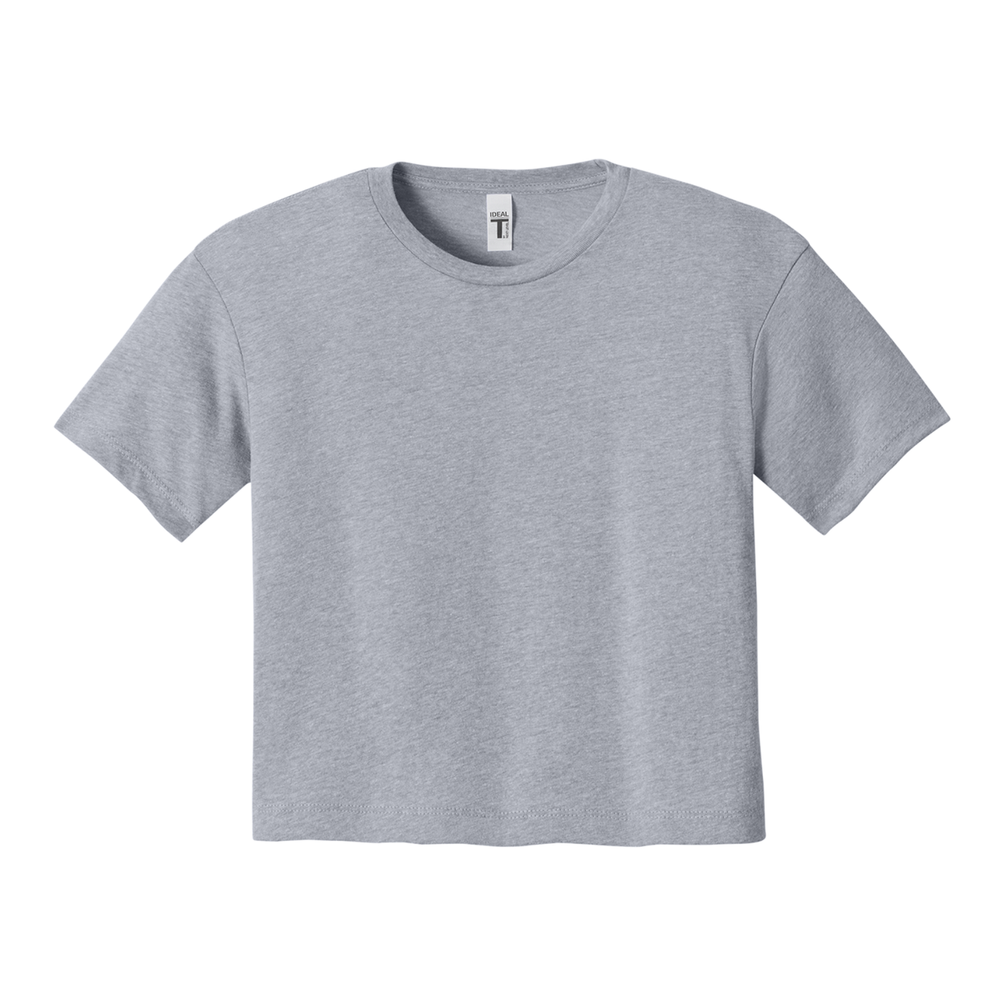 Custom women's Next Level crop T-shirt in Heathered Grey, front view