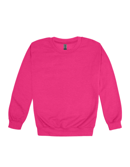 Custom adult Gildan crewneck sweatshirt in Pink