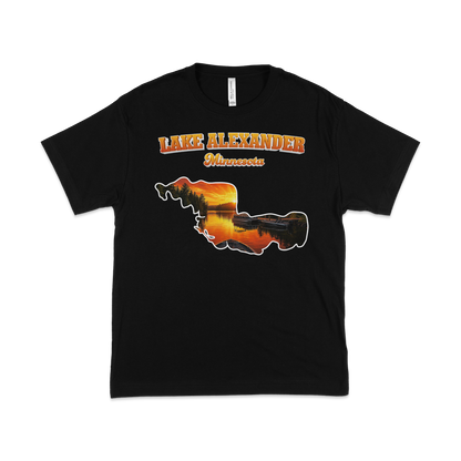 Lake Alexander design on Black T-shirt