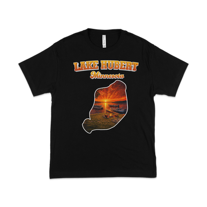 Lake Hubert design on Black T-shirt