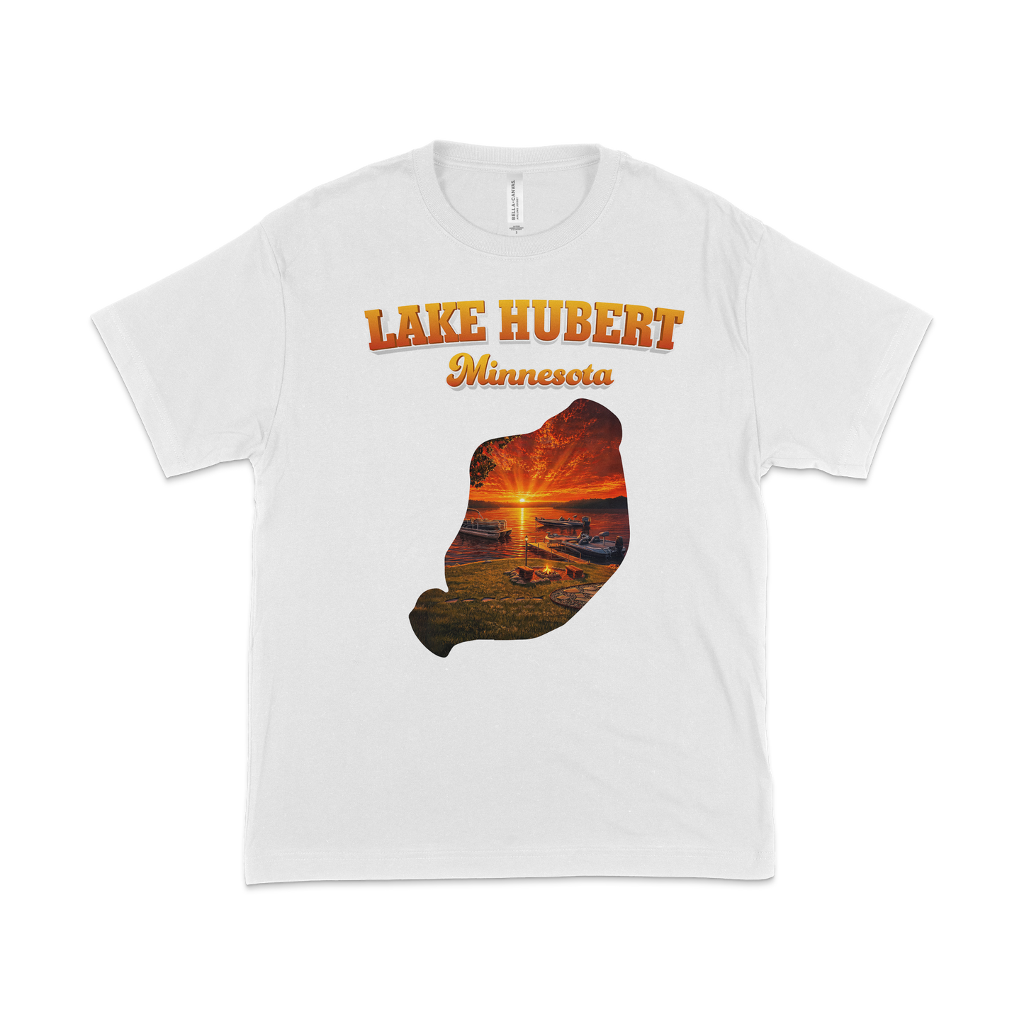 Lake Hubert design on White T-shirt